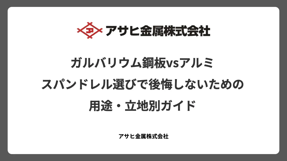 ガルバリウム鋼板vsアルミ:スパンドレル選びで後悔しないための用途・立地別ガイド