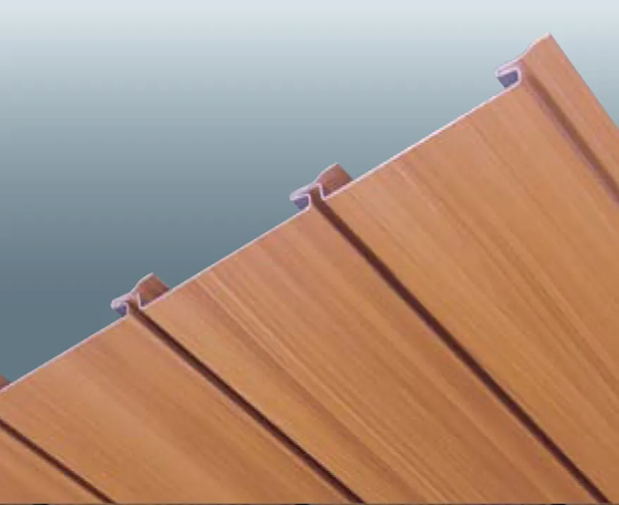 ロールフォーミング8型　木目調フッ素　焼付塗装スパンドレル